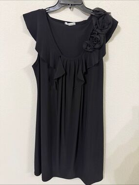 Nic & Dom Black Floral Trim Dress
